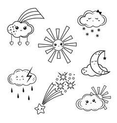 Weather Line Icon Set With Editable Stroke