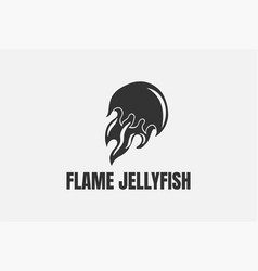 Black Ocean Jellyfish Fire Flames Tribal Logo