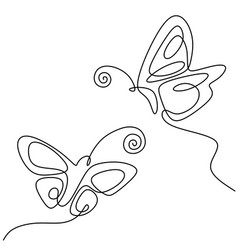 Butterfly One Continuous Line Drawing Beautiful