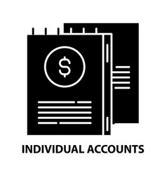 Individual Accounts Icon Black Sign