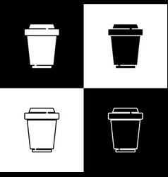 Set Coffee Cup To Go Icon Isolated On Black