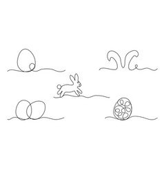 Set Of Simple Easter Line Art