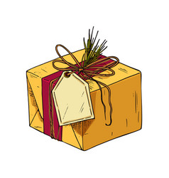 Sketch Of Present Or Gift Box Icon