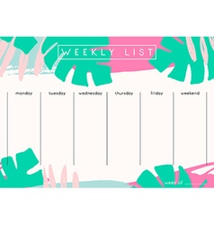 Weekly Planner Template Royalty Free Vector Image