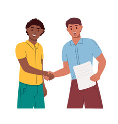 Men Shake Hands And Sign A Contract Conclusion