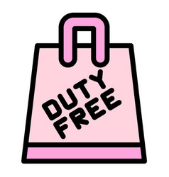 Duty Free Paper Bag Icon Color Outline