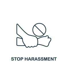 Stop Harassment Icon Monochrome Simple Line