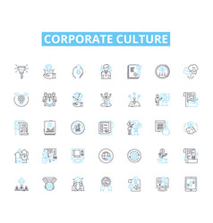 Corporate Culture Linear Icons Set Values Ethics