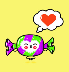 Cute Funny Candy Doing Yoga With Speech Bubble