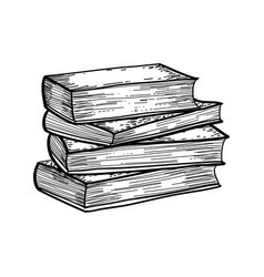 Doodle Pile Of Books Hand Drawn Style