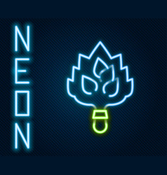 Glowing Neon Line Sauna Broom Icon Isolated On