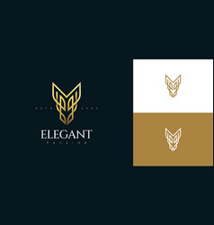 Abstract Gold Letter Y Monogram Logo Design