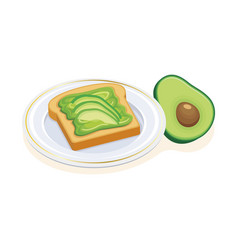 Avocado Toast On A Plate Icon