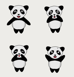 Set Cute Panda Character