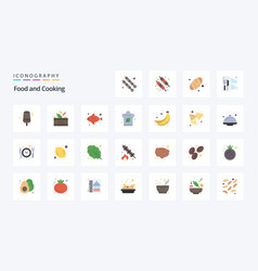 25 Food Flat Color Icon Pack