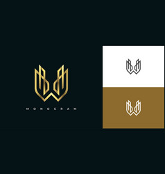 Abstract Gold Letter W Monogram Logo Design