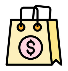 Plastic Duty Free Bag Icon Color Outline