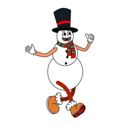 Snowman Cartoon Funny Retro Comic Christmas