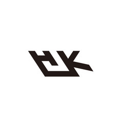 Letter Hk Simple Geometric Line Logo