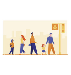 Pedestrians Crossing Street