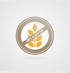 Gluten Free Label Food Logo Icon Yellow Brown