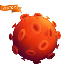 Infected Red Virus Cell 3d Realistic Close Up