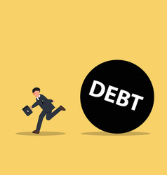 Person Run Away From Debt Concept Business