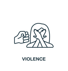 Violence Icon Monochrome Simple Line Harassment