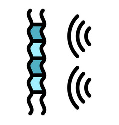 Audio Waves Icon Color Outline