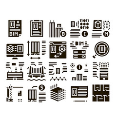 Bim Building Information Modeling Icons Set