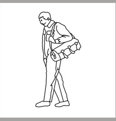 Design Of A Sketch Of A Person Returning Home