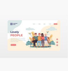 Hand Drawn Group People Landing Page