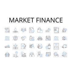 Market Finance Line Icons Collection Capital