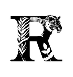 Letter R Tiger Logo