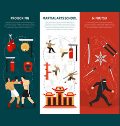 Martial Arts Vertical Banners Set