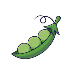 Cute Peas Cartoon Icon Food