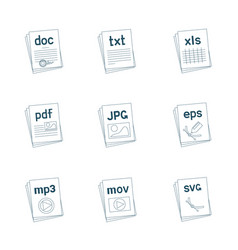 Graphics And Text File Extension Icons Set