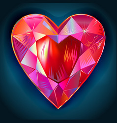 Heart Cut Gemstone Shape On Blue Background