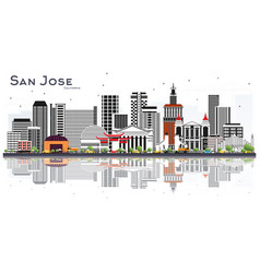 San Jose California Skyline With Gray Buildings