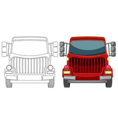 A Jeep In Color And Outline