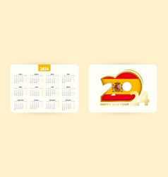 Spanish Pocket Calendar 2024 Happy New Year