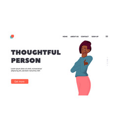 Thoughtful Person Landing Page Template Doubts