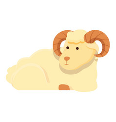 Tired Ram Icon Cartoon Animal Lamb