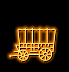 Wagon Medieval Transport Neon Glow Icon