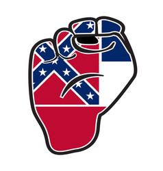 Mississippi State Flag With Power Fist