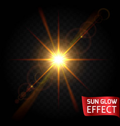 Sun Glow Effect Set On A Dark Background