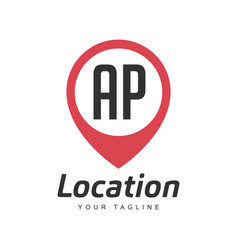 Ap Letter Logo Design With Location Pin Icon