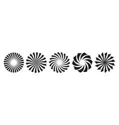 Simple Curl Sunburst Circles Collection Black And