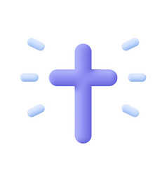 Christian Cross 3d Icon Cartoon Minimal Style