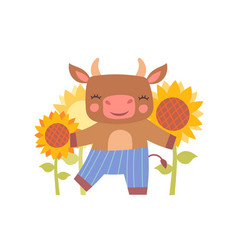 Cow With Sunflowers